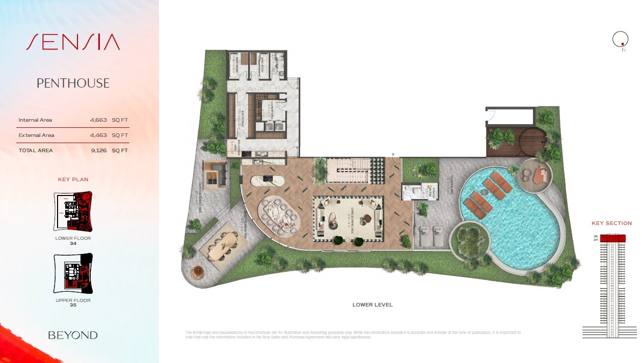 3 Beds 9126 Sq. Ft. Penthouse in Beyond Sensia