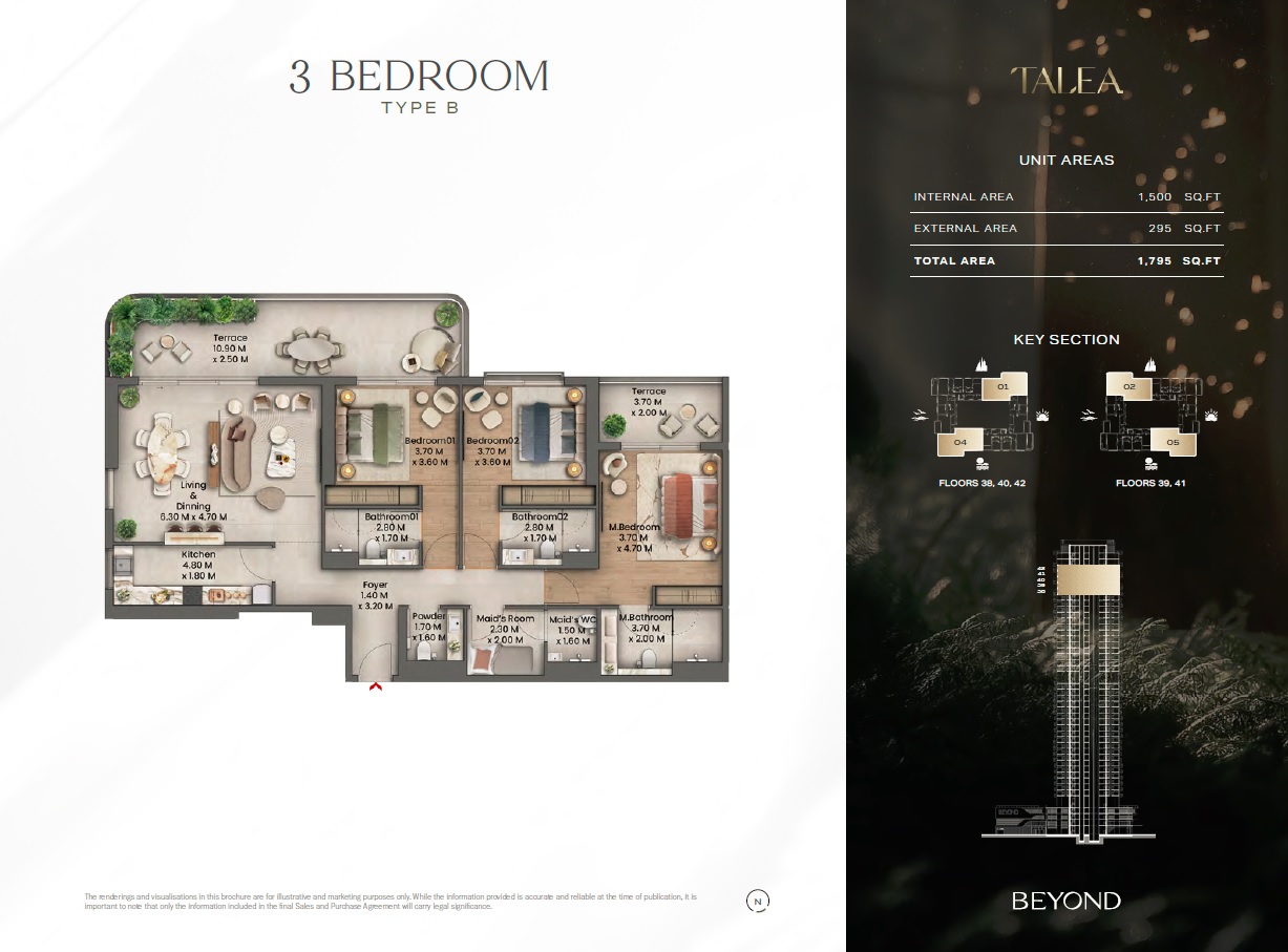 3 Beds 1795 Sq. Ft. Apartment in Beyond Talea