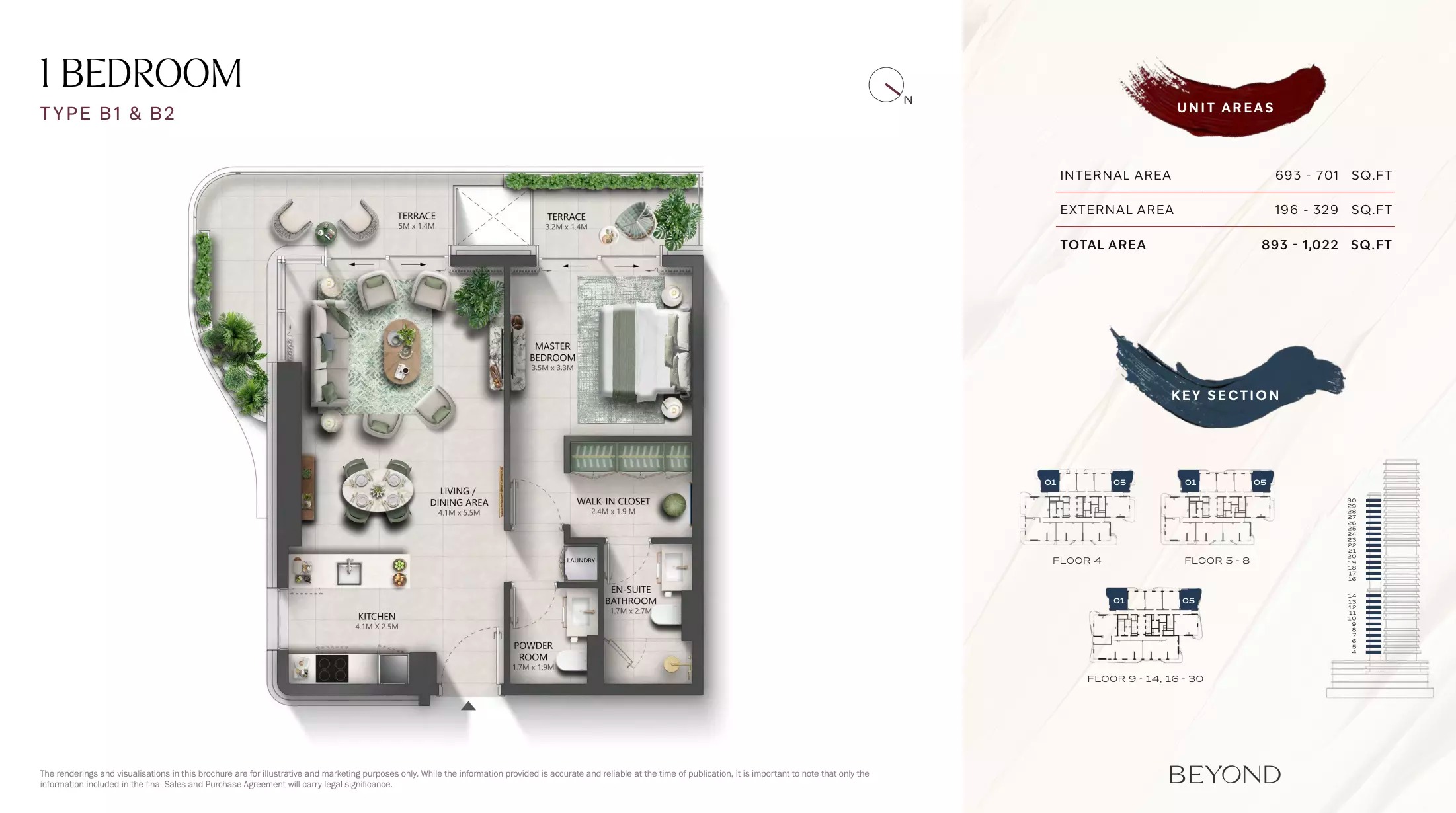 Beyond The Mural 1 Bed Layout