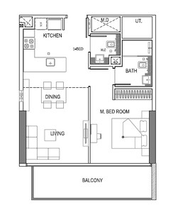 1 Bed 689 Sq. Ft. Apartment in Binghatti Amber