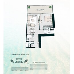 1 Bed 714 Sq. Ft. Apartment in Binghatti Aquarise