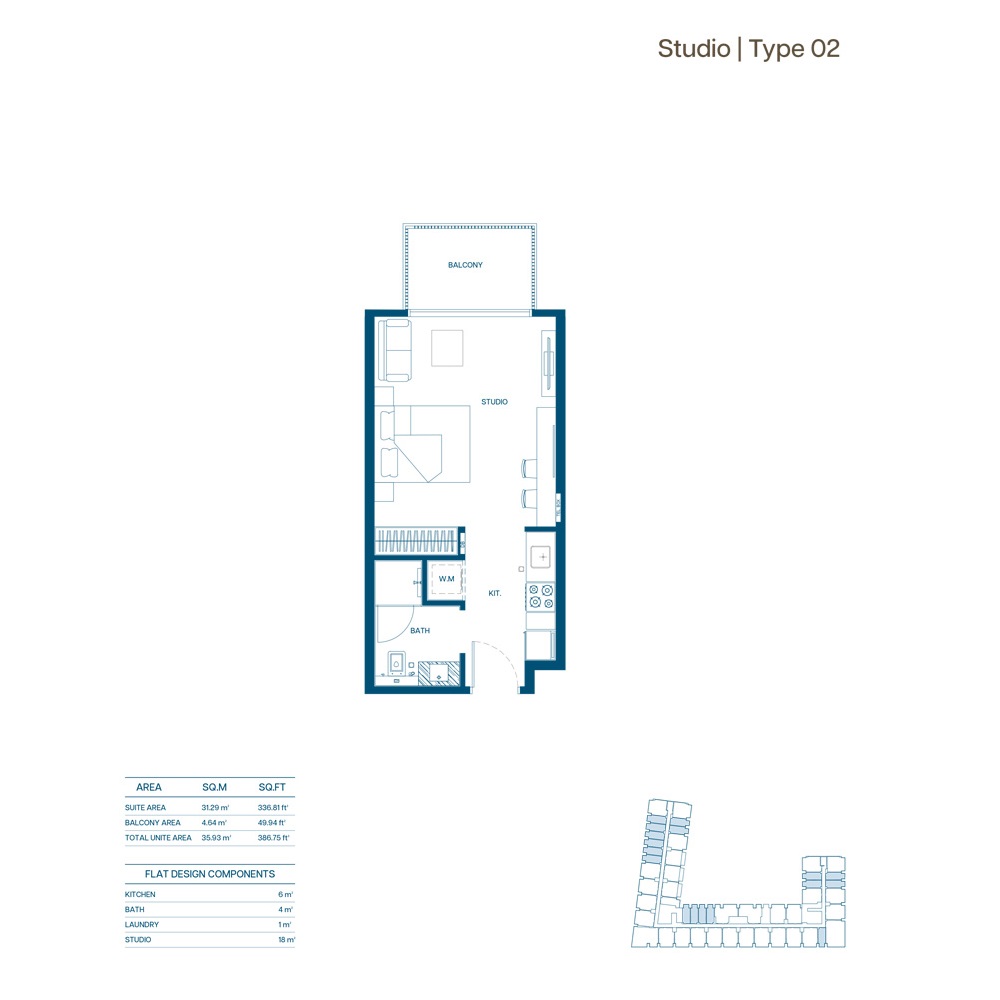 386 Sq. Ft. Studio in Binghatti Aurora