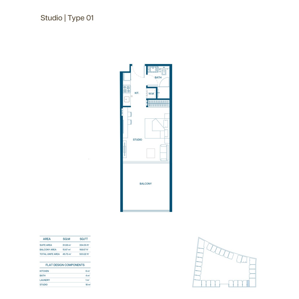 503 Sq. Ft. Studio in Binghatti Aurora