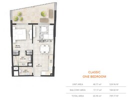1 Bed 710 Sq. Ft. Apartment in Binghatti Avenue