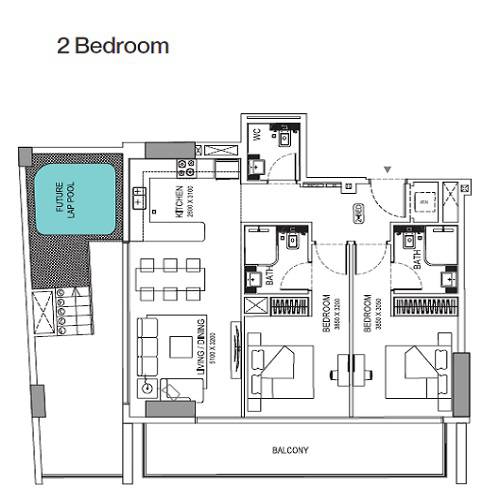 2 Beds 1868 Sq. Ft. Apartment in Binghatti Azure