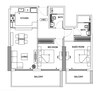 Binghatti Corner Apartments 2 Beds Layout