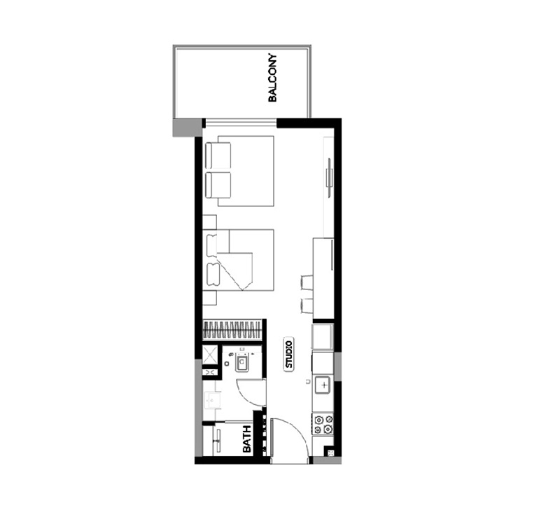 Binghatti Dusk Studio Layout