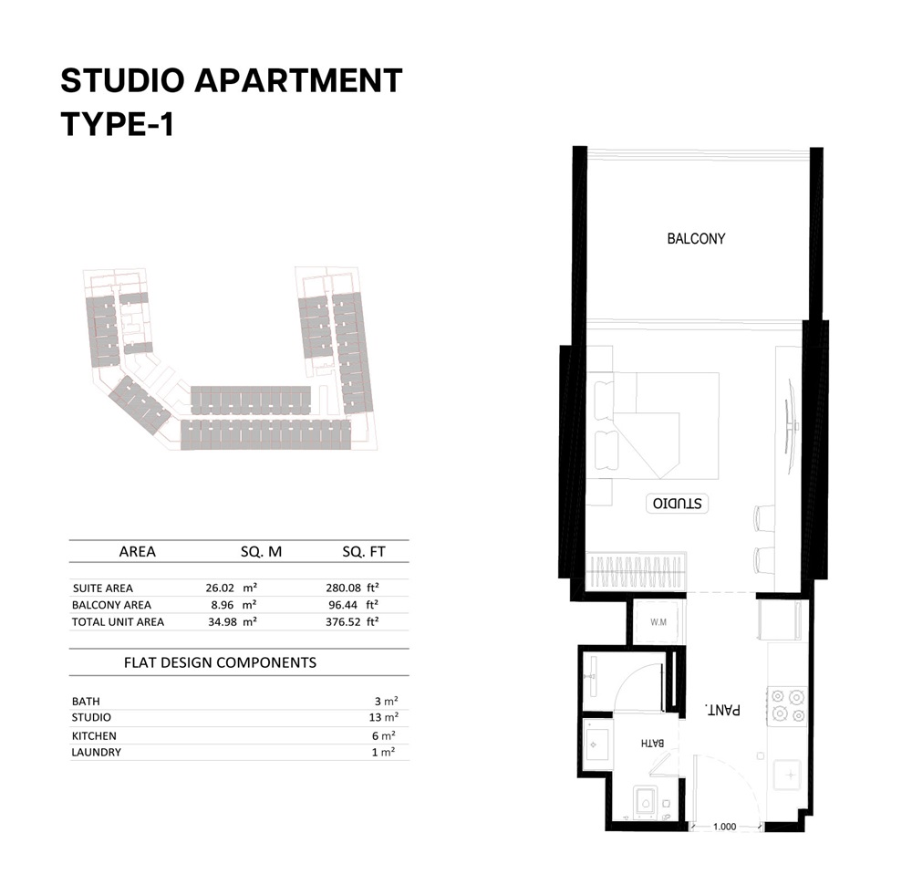 Binghatti Elite Studio Layout