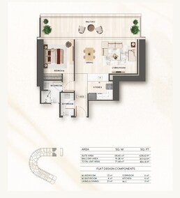 1 Bed 836 Sq. Ft. Apartment in Binghatti Flare