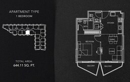 1 Bed 644 Sq. Ft. Apartment in Binghatti Gate