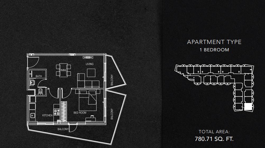 Binghatti Gate 1 Bed Layout