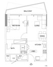 Binghatti Gems 1 Bed Layout