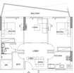 Binghatti Gems 2 Beds Layout