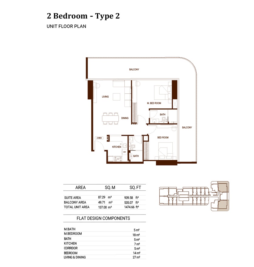 2 Beds 1475 Sq. Ft. Apartment in Binghatti Hillviews
