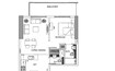 Binghatti House 1 Bed Layout