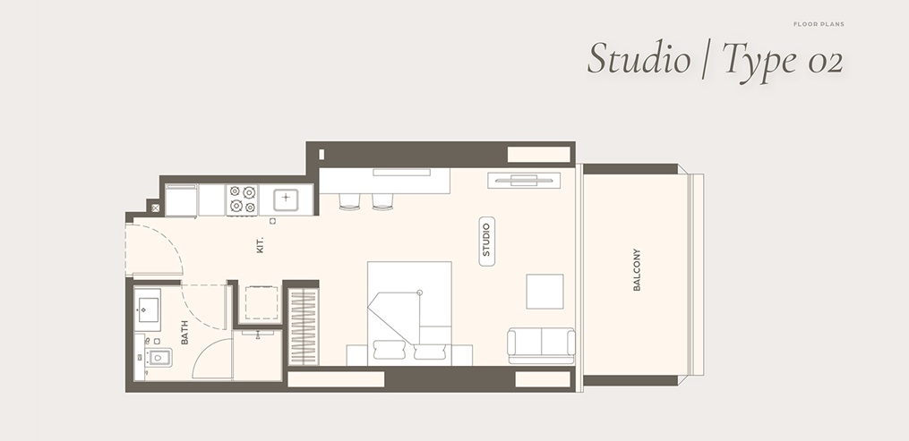 Binghatti Ivory Studio Layout