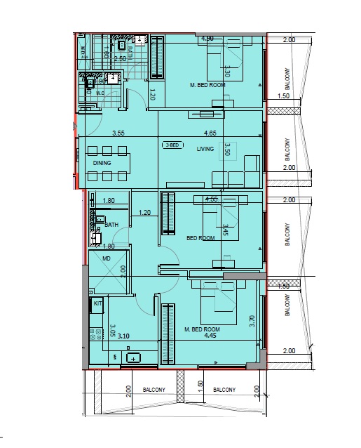 3 Beds 1664 Sq. Ft. Apartment in Binghatti Jasmine