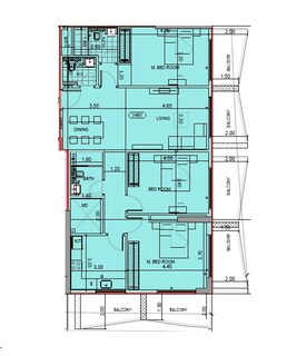 3 Beds 1664 Sq. Ft. Apartment in Binghatti Jasmine