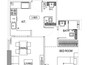 Binghatti Luna 1 Bed Layout