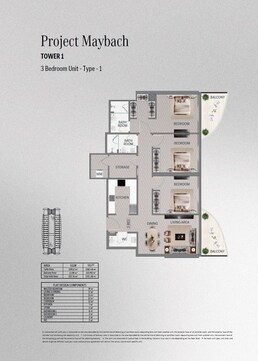 3 Beds 1321 Sq. Ft. Apartment in Binghatti Maybach