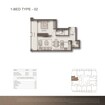 Binghatti Moonlight 1 Bed Layout