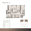 Binghatti Moonlight 3 Beds Layout
