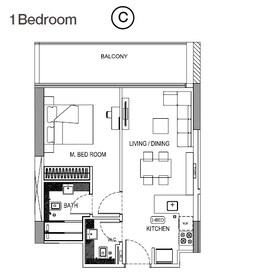 1 Bed 736 Sq. Ft. Apartment in Binghatti Onyx Apartments