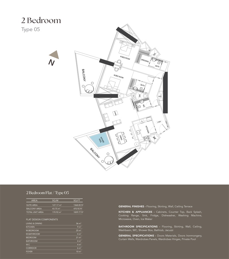 Binghatti Phantom 2 Beds Layout
