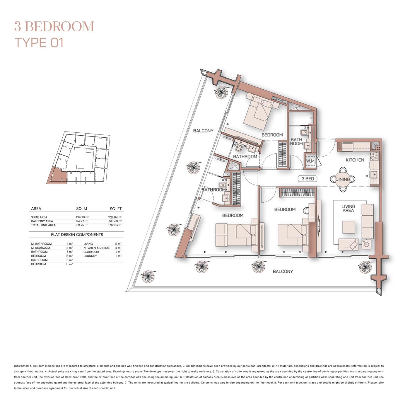 3 Beds 1719 Sq. Ft. Apartment in Binghatti Pinnacle