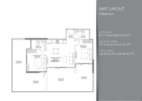 2 Beds 1426 Sq. Ft. Apartment in Binghatti Point