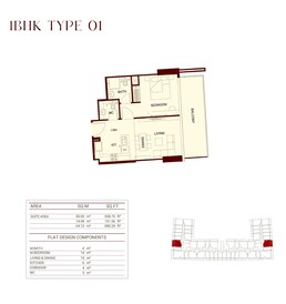 1 Bed 690 Sq. Ft. Apartment in Binghatti Ruby