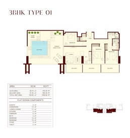 3 Beds 1960 Sq. Ft. Apartment in Binghatti Ruby
