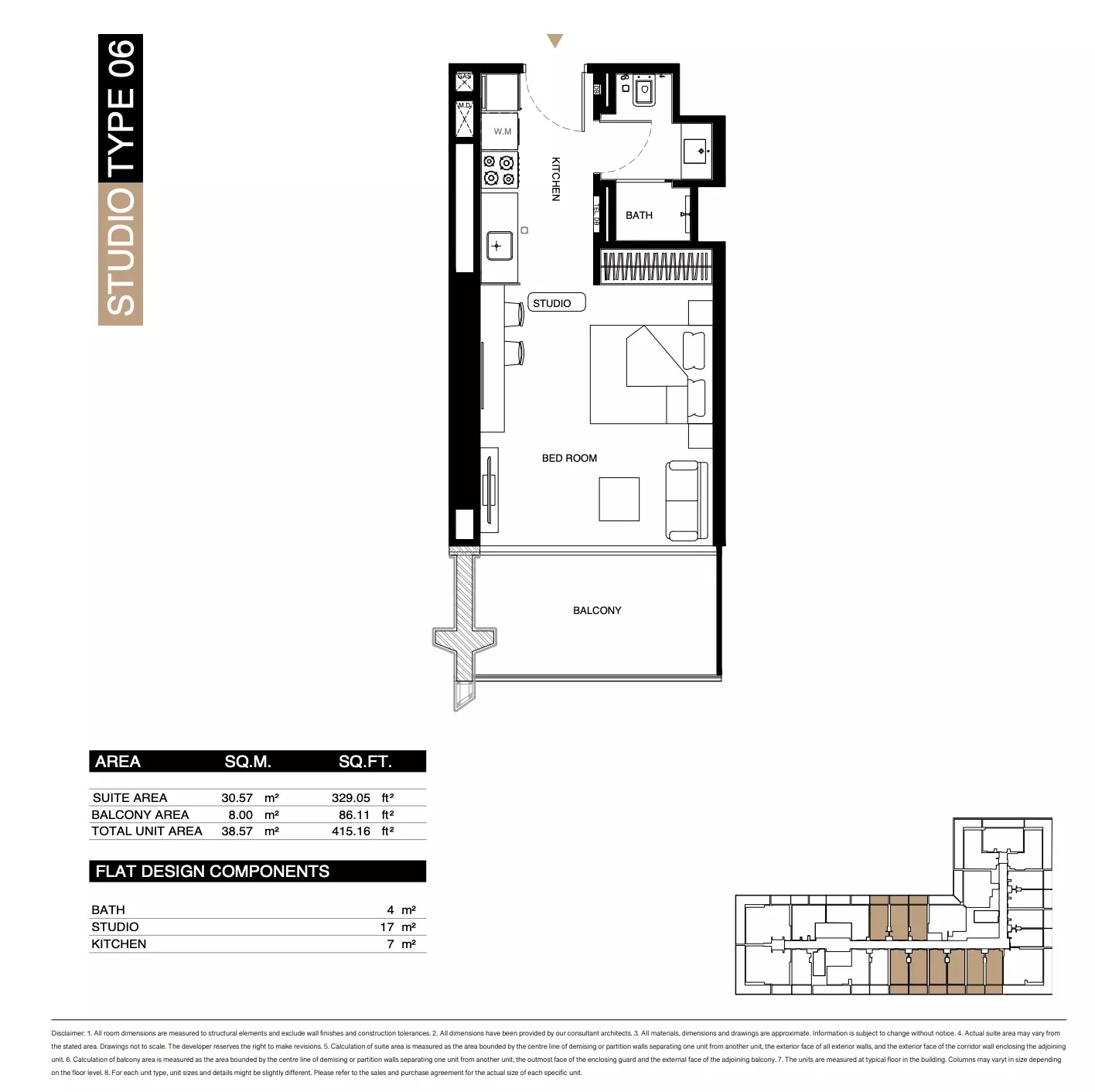 Binghatti Starlight Studio Layout