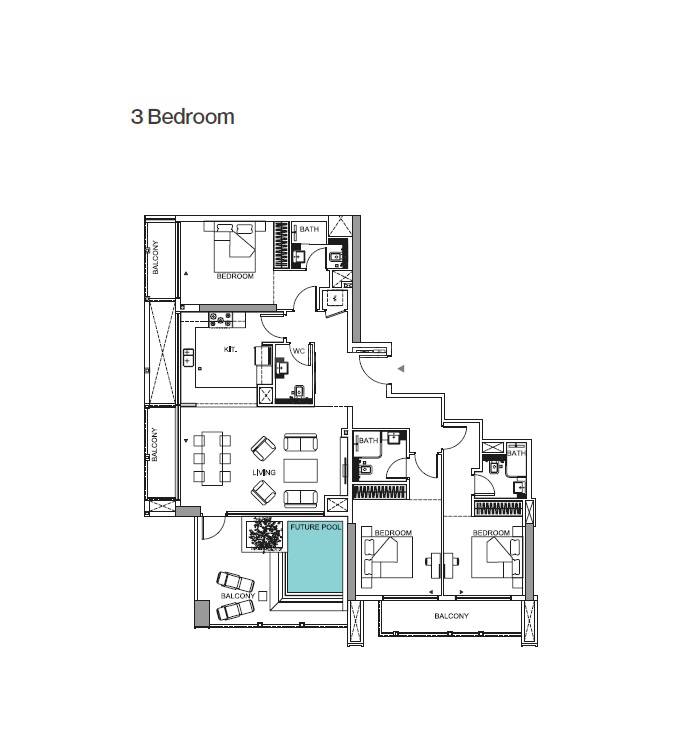 3 Beds 2648 Sq. Ft. Apartment in Binghatti Tulip
