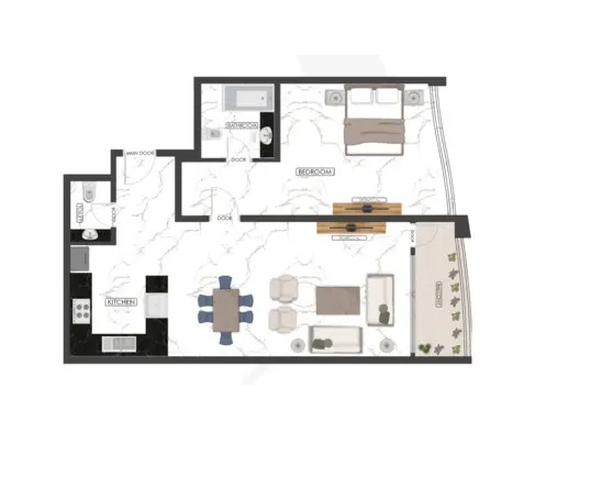 Blanco Paradise View 1 1 Bed Layout