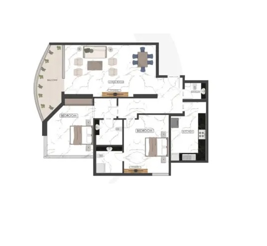 Blanco Paradise View 1 2 Beds Layout