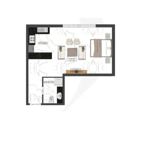 Blanco Paradise View 1 Studio Layout