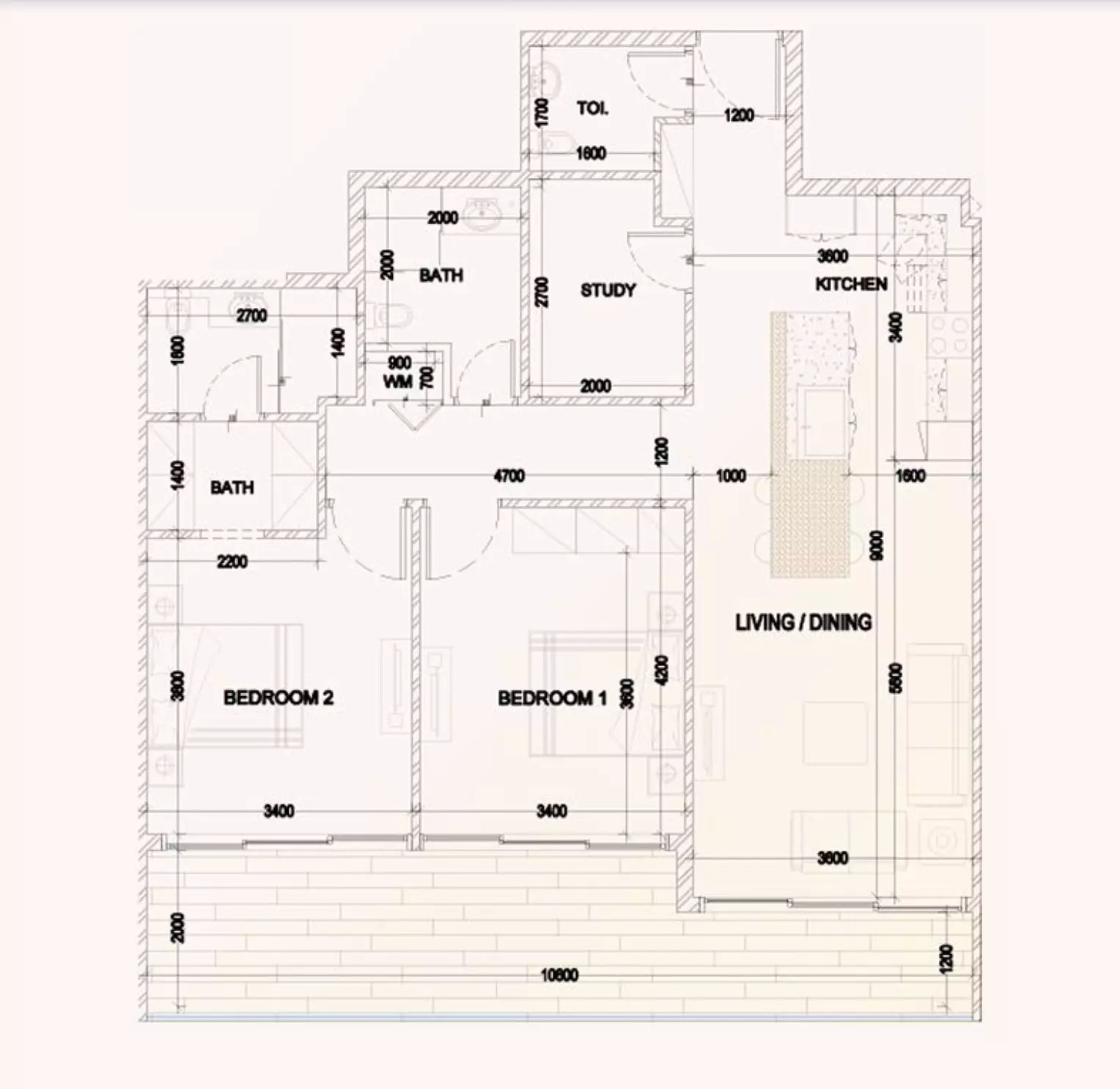 Bling Avenue 1 2 Beds Layout