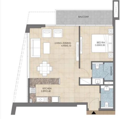 1 Bed 833 Sq. Ft. Apartment in Bloom Heights