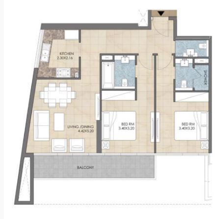 2 Beds 1059 Sq. Ft. Apartment in Bloom Heights