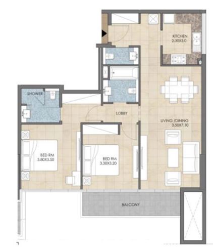 2 Beds 1073 Sq. Ft. Apartment in Bloom Heights