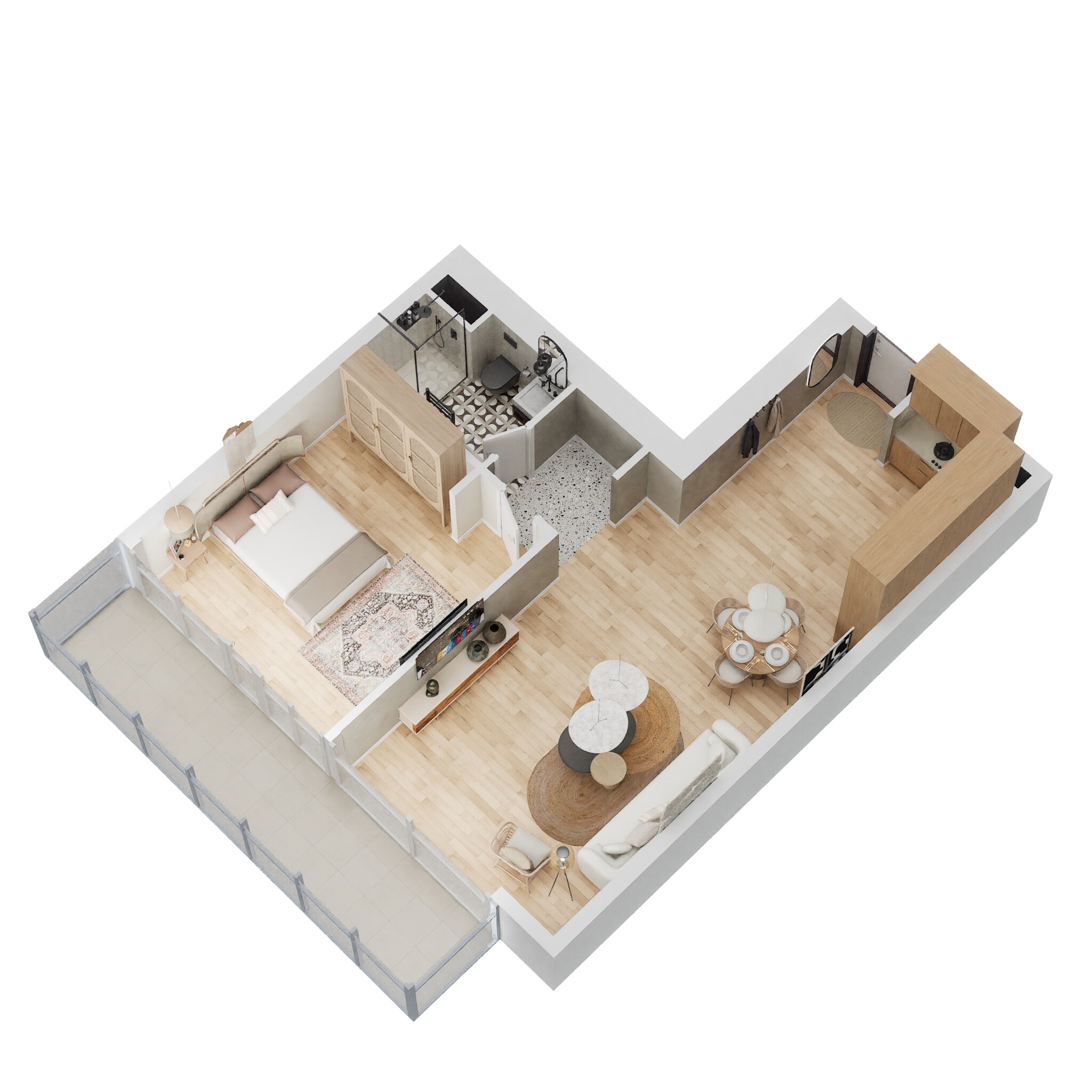 1 Bed 696 Sq. Ft. Apartment in Bloom Tower