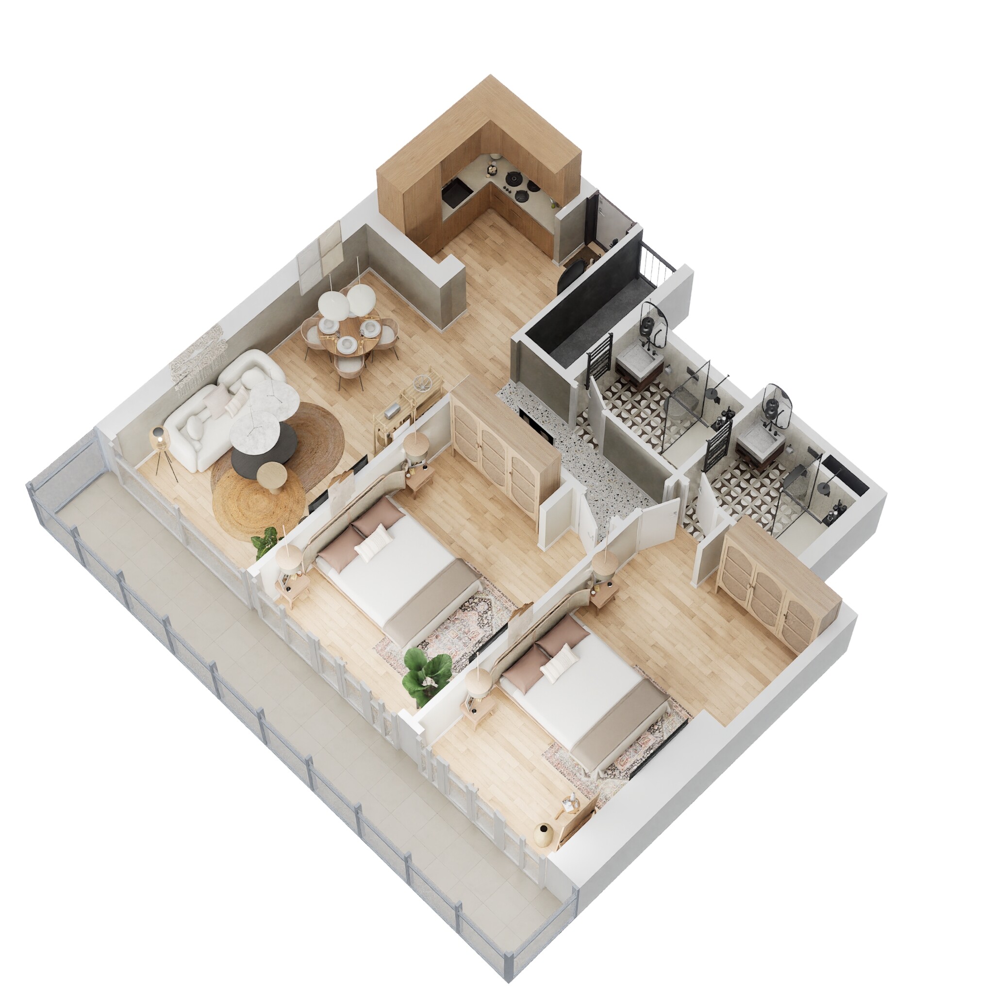 2 Beds 1154 Sq. Ft. Apartment in Bloom Tower