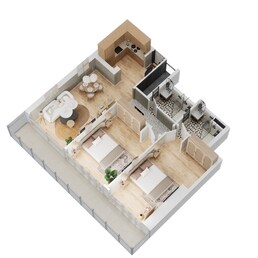2 Beds 1154 Sq. Ft. Apartment in Bloom Tower