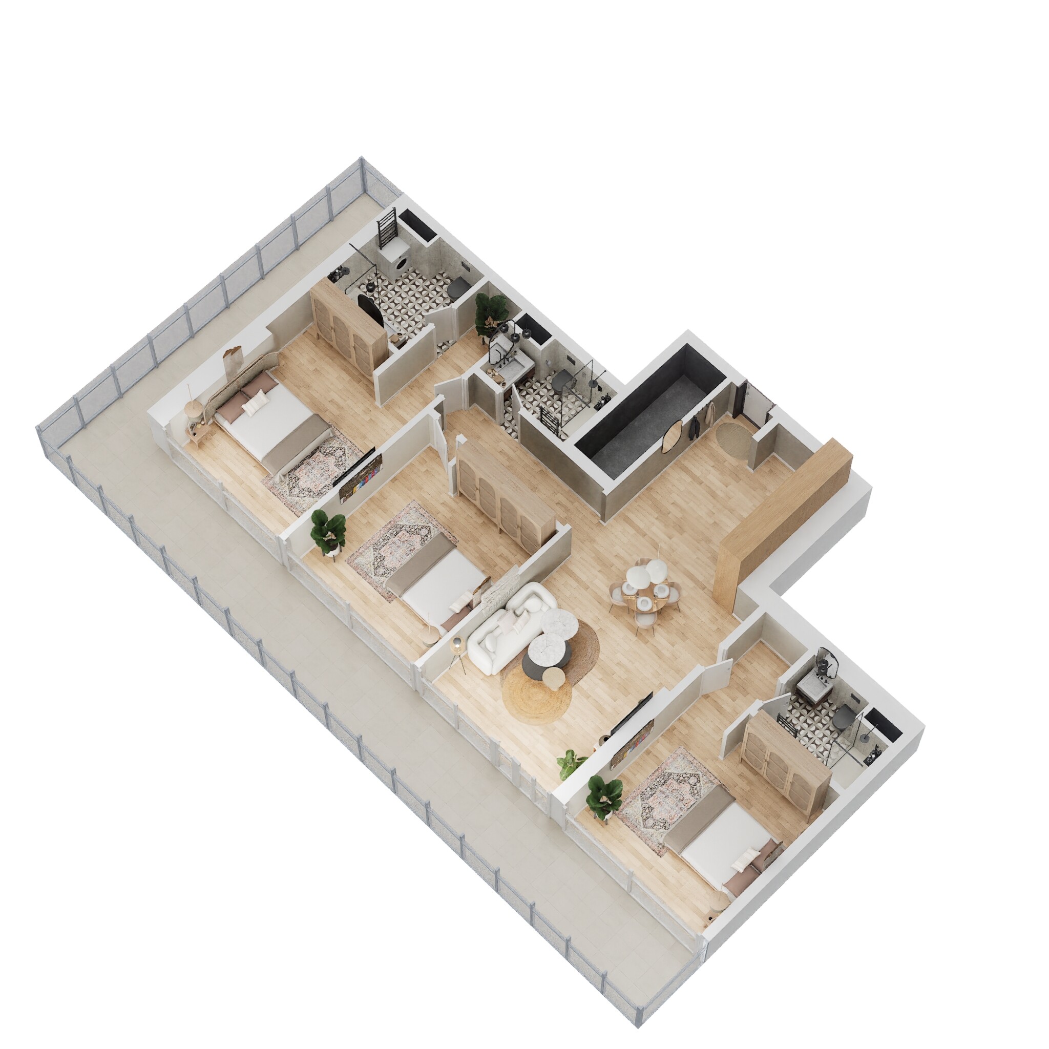 3 Beds 1472 Sq. Ft. Apartment in Bloom Tower