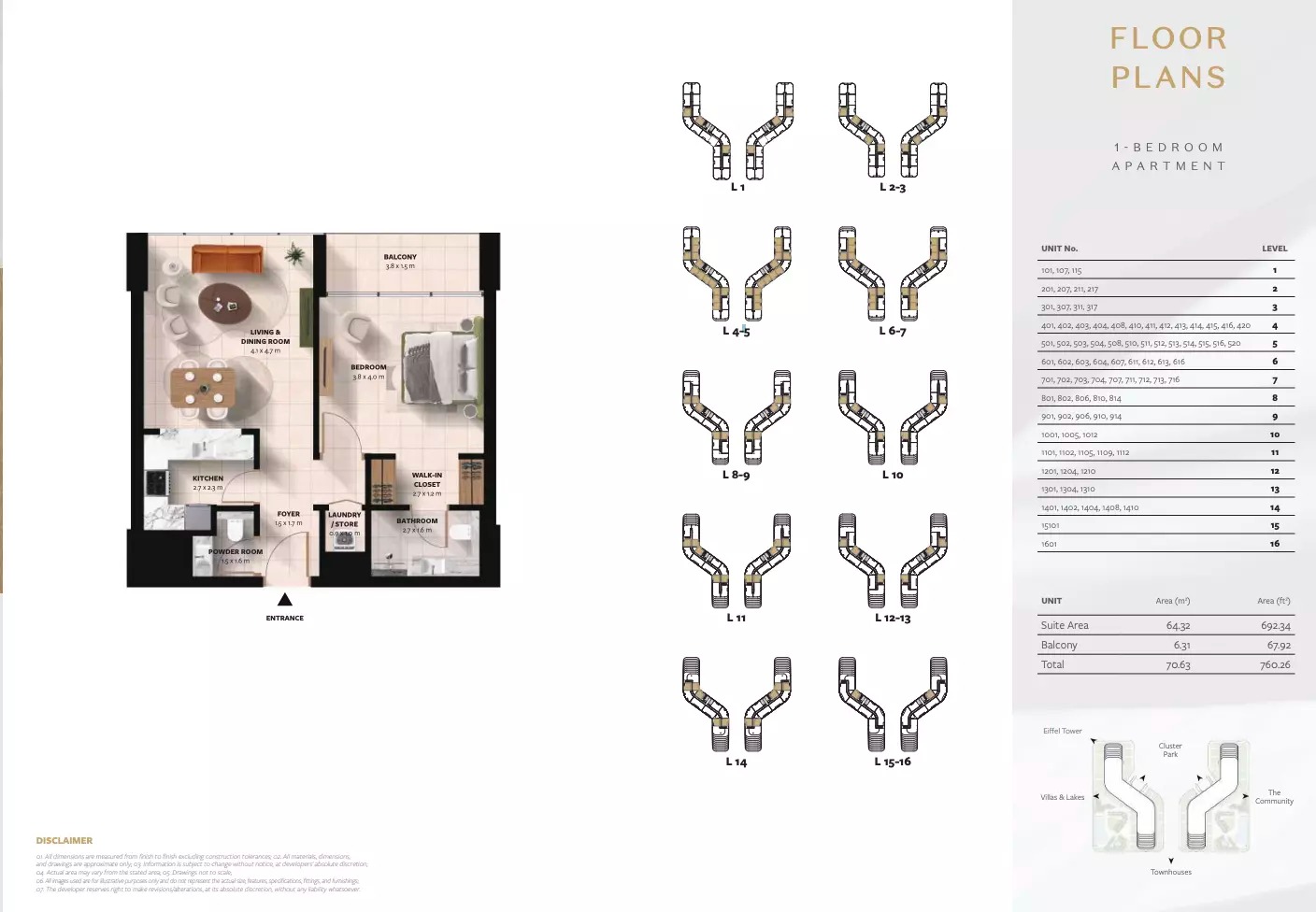 BT Cascada 1 Bed Layout