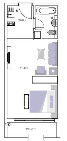 440 Sq. Ft. Studio in Canal Residence West Spanish Tower