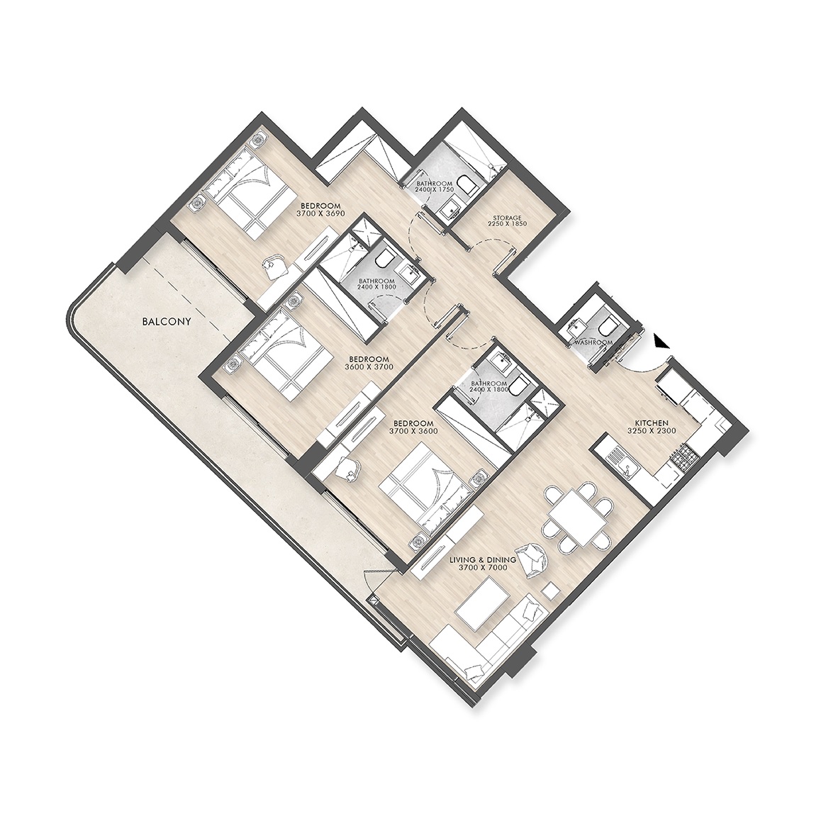 Capital Horizon Terraces 3 Beds Layout