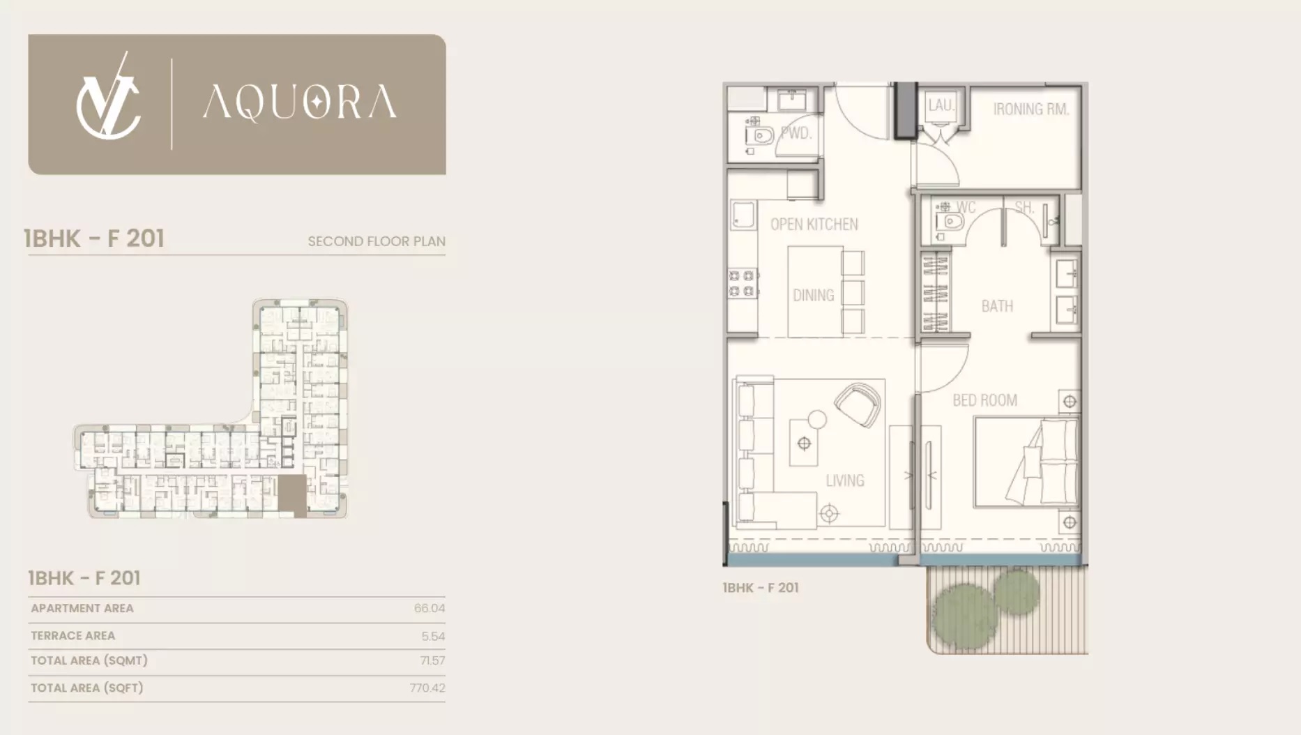 1 Bed 770 Sq. Ft. Apartment in Casa Aquora