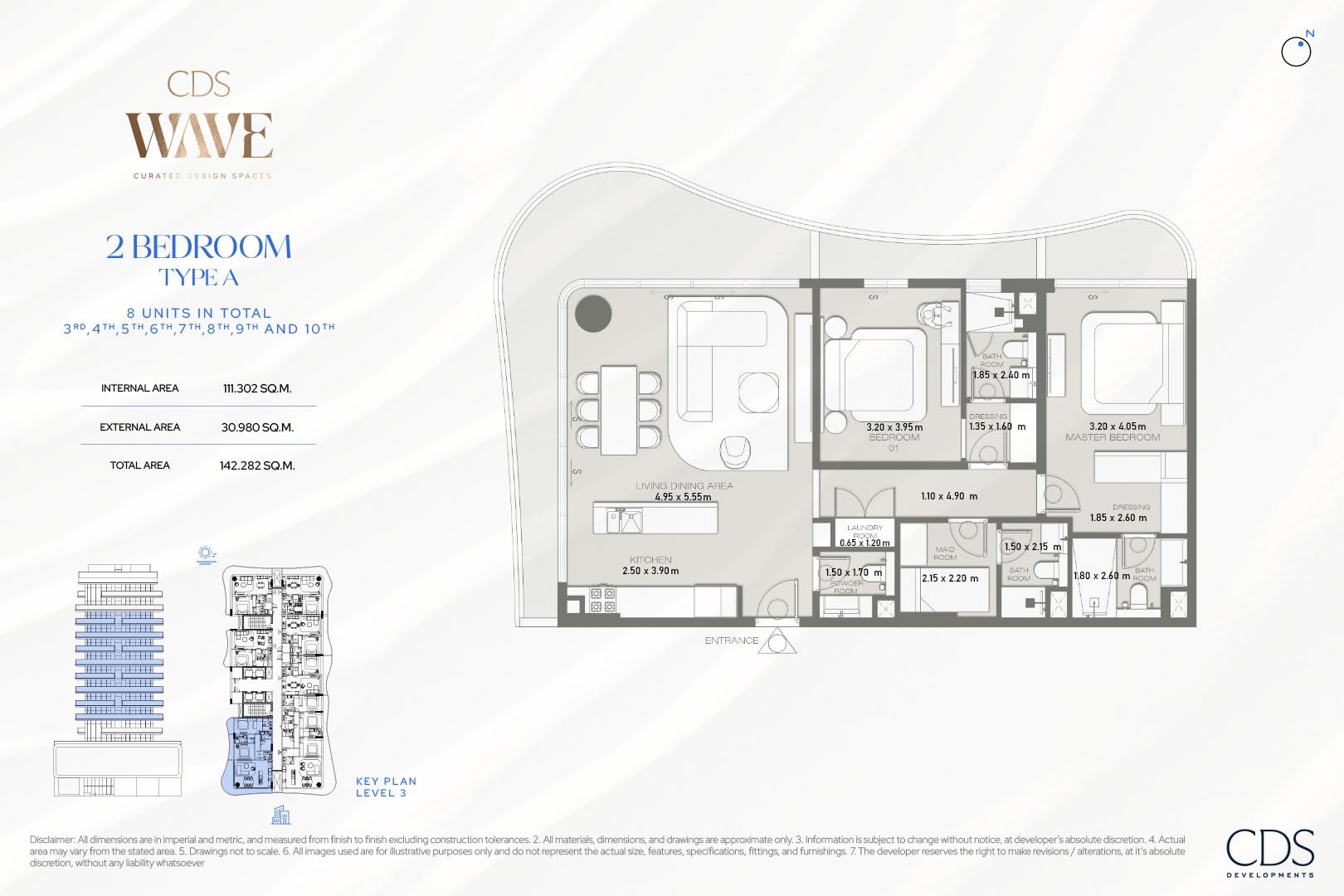 2 Beds 1531 Sq. Ft. Apartment in CDS Wave